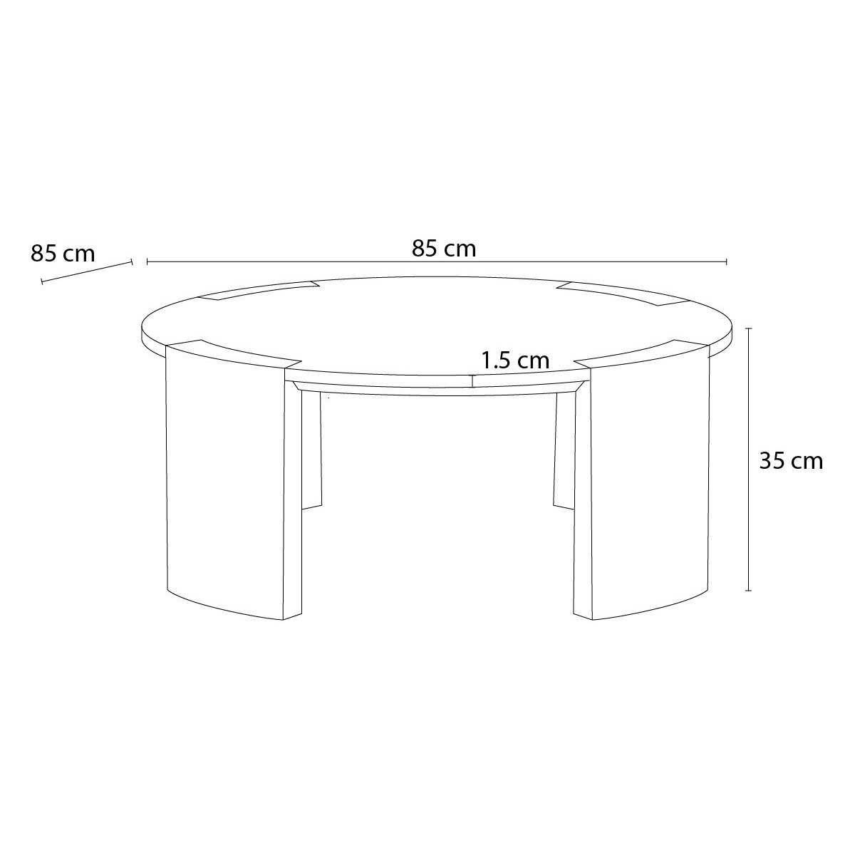 Table basse ronde en marbre, TORVI blanc, BOBOCHIC