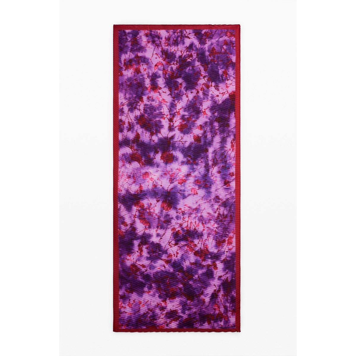 Foulard rectangulaire froissé à fleurs rouge, DESIGUAL