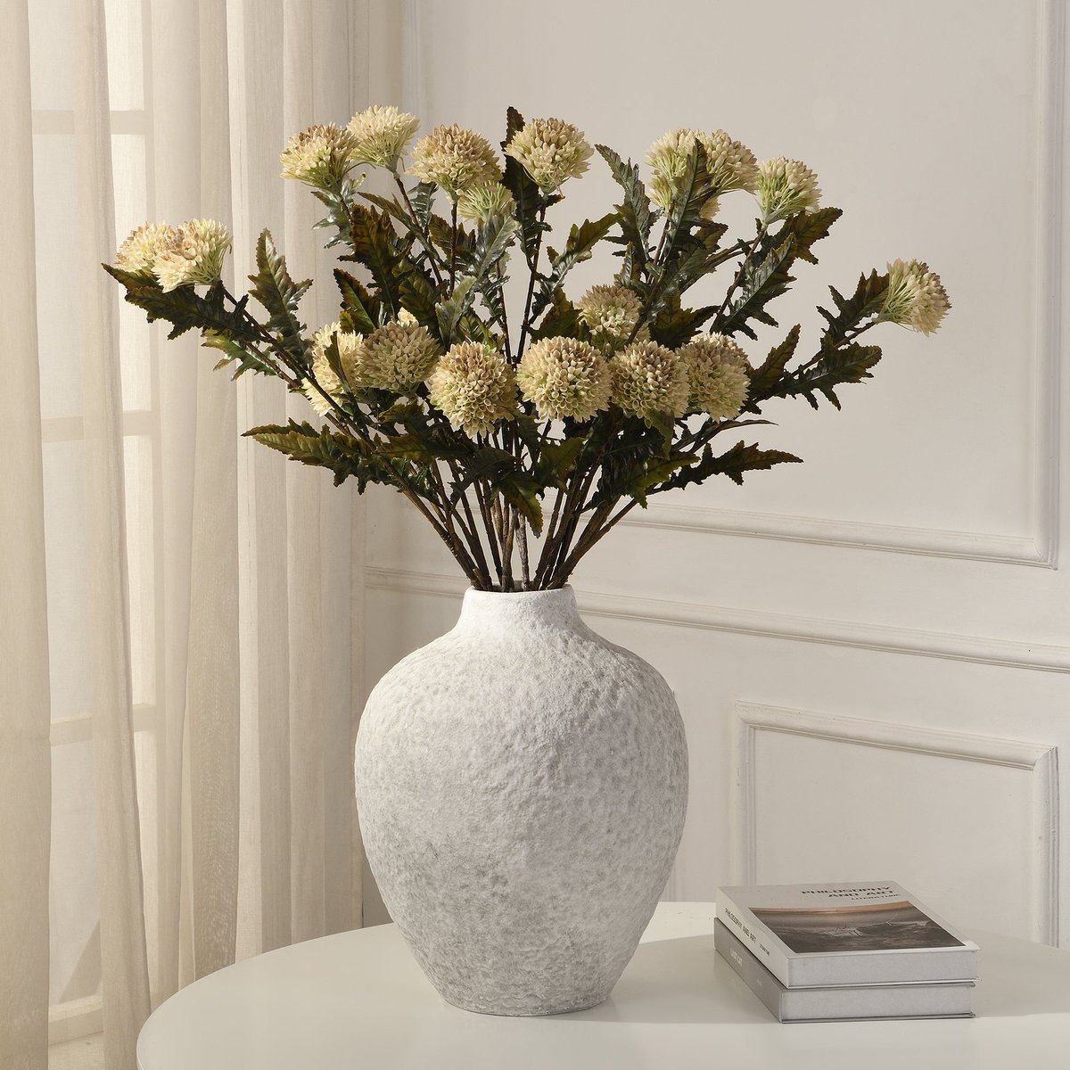 Tige de chardon artificiel H78 LES ESSENTIELS blanc, SIA