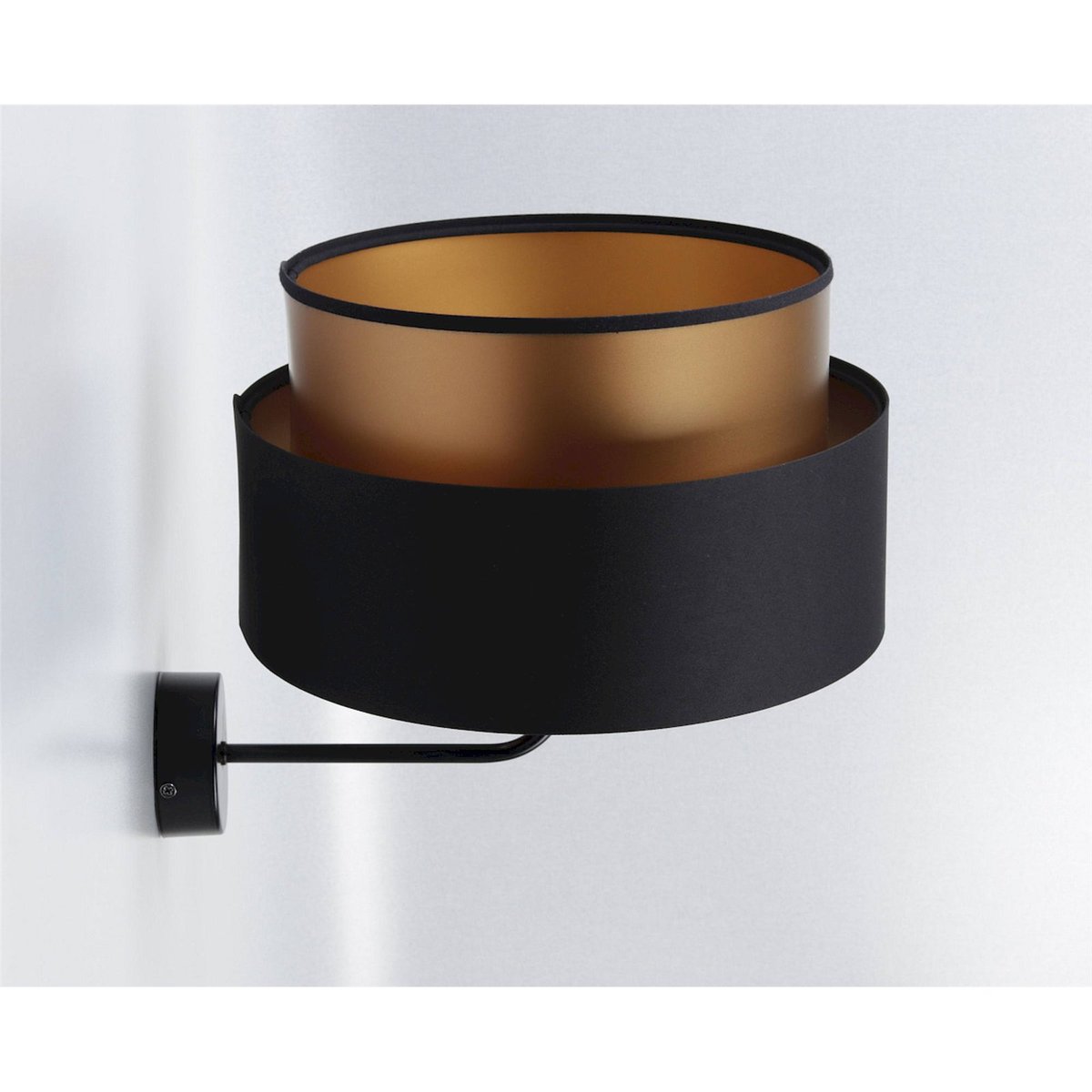 Applique murale ronde, DUO ELLEGANT noir satin avec intérieur cuivre, BPS KONCEPT