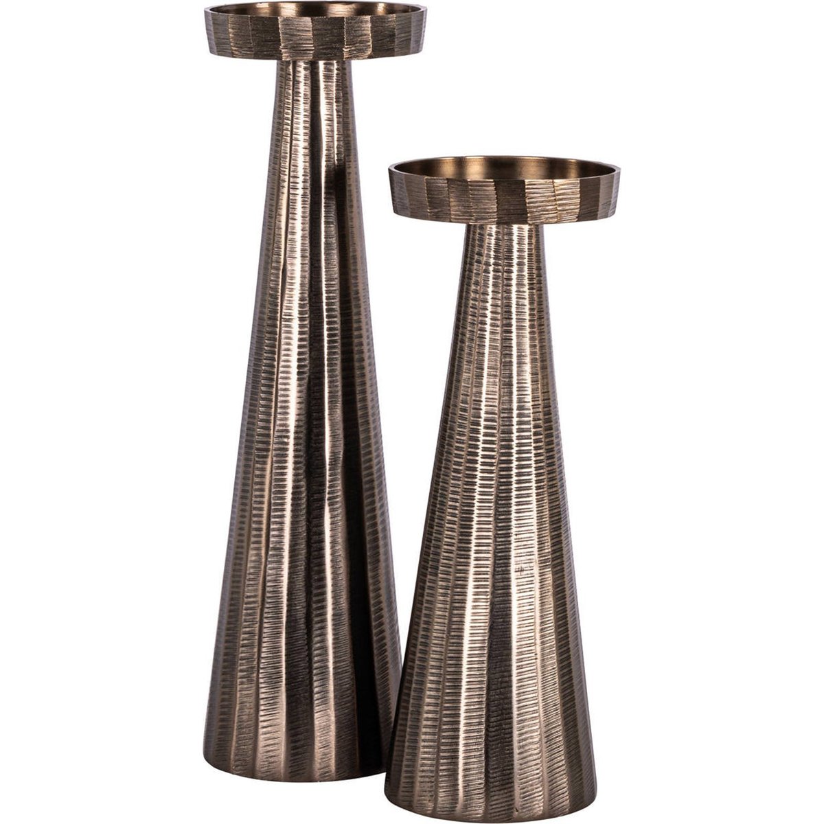 Bougeoir élancé en aluminium bronze, RECOLLECTION