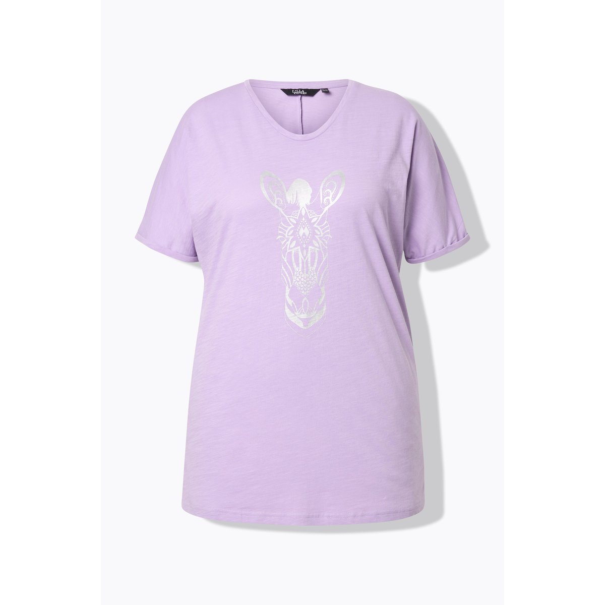 T-shirt oversize. Col V et manches courtes. lavande, ULLA POPKEN