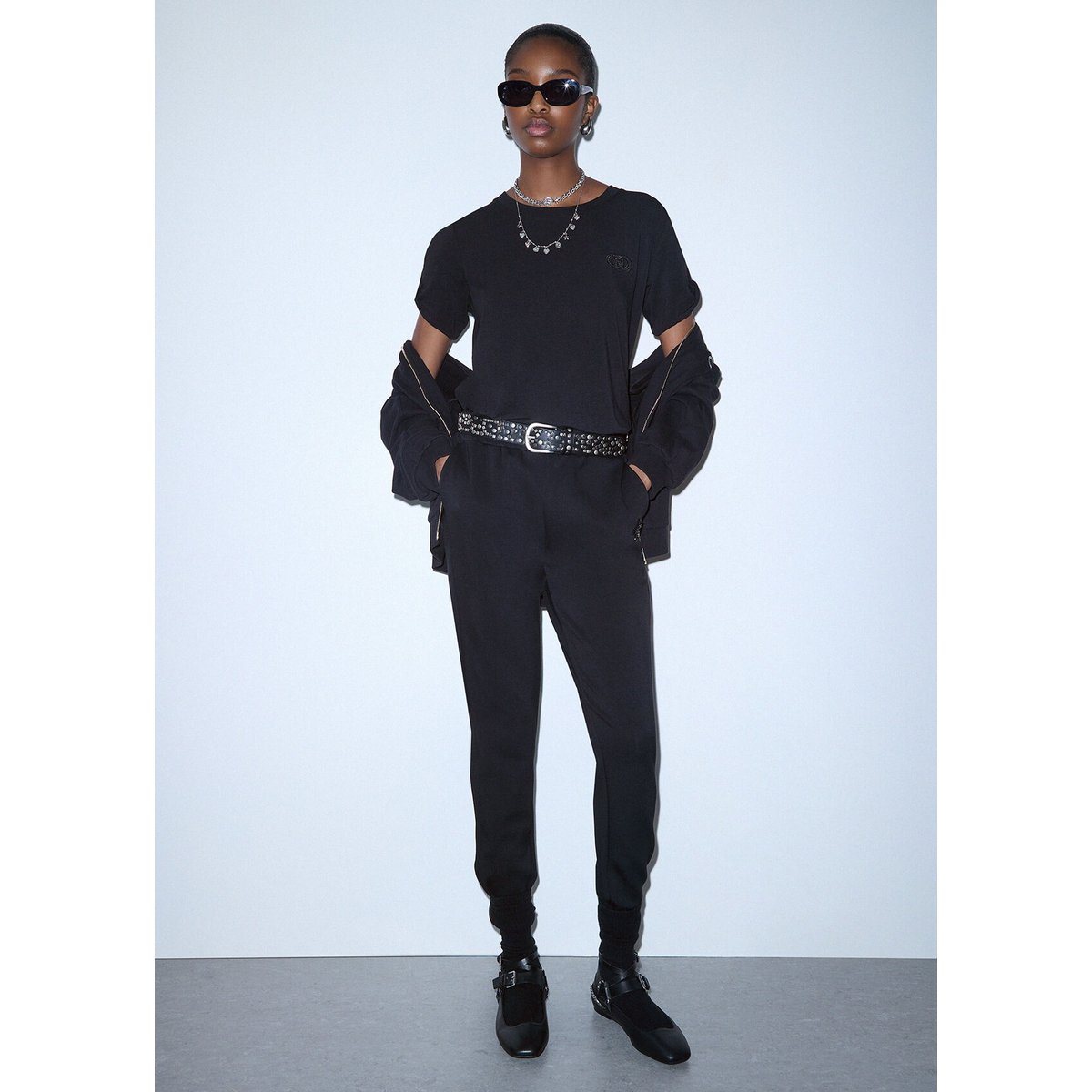 T-shirt avec logo noir, LIU JO