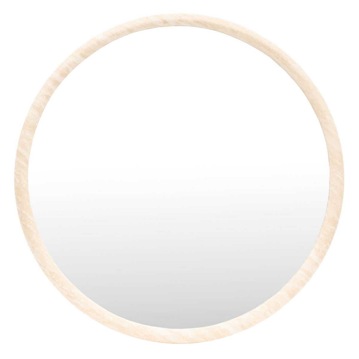 Miroir rond TRUDY beige ficelle, ATMOSPHERA