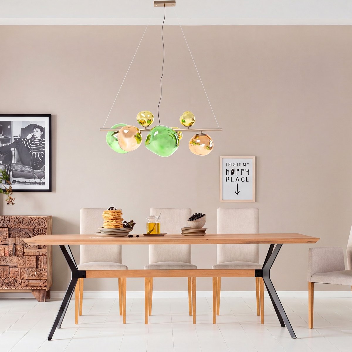 Suspension en verre et acier, BURBUJA multicolore, KARE DESIGN