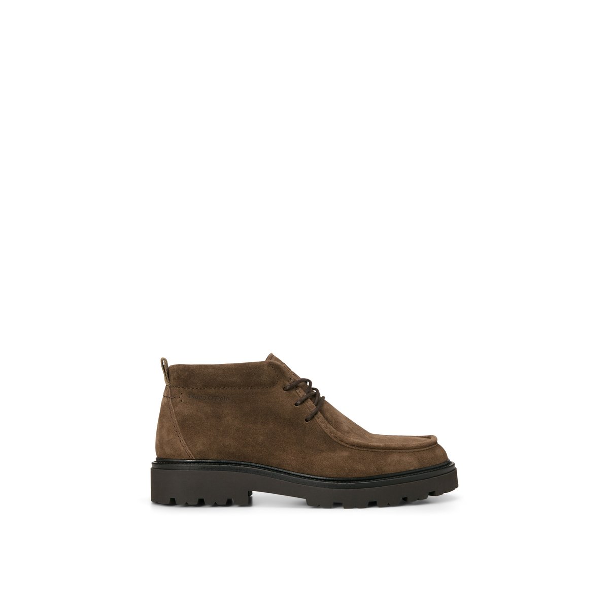 Bottes à lacets, modèle Phil en cuir velours souple marron, MARC O'POLO