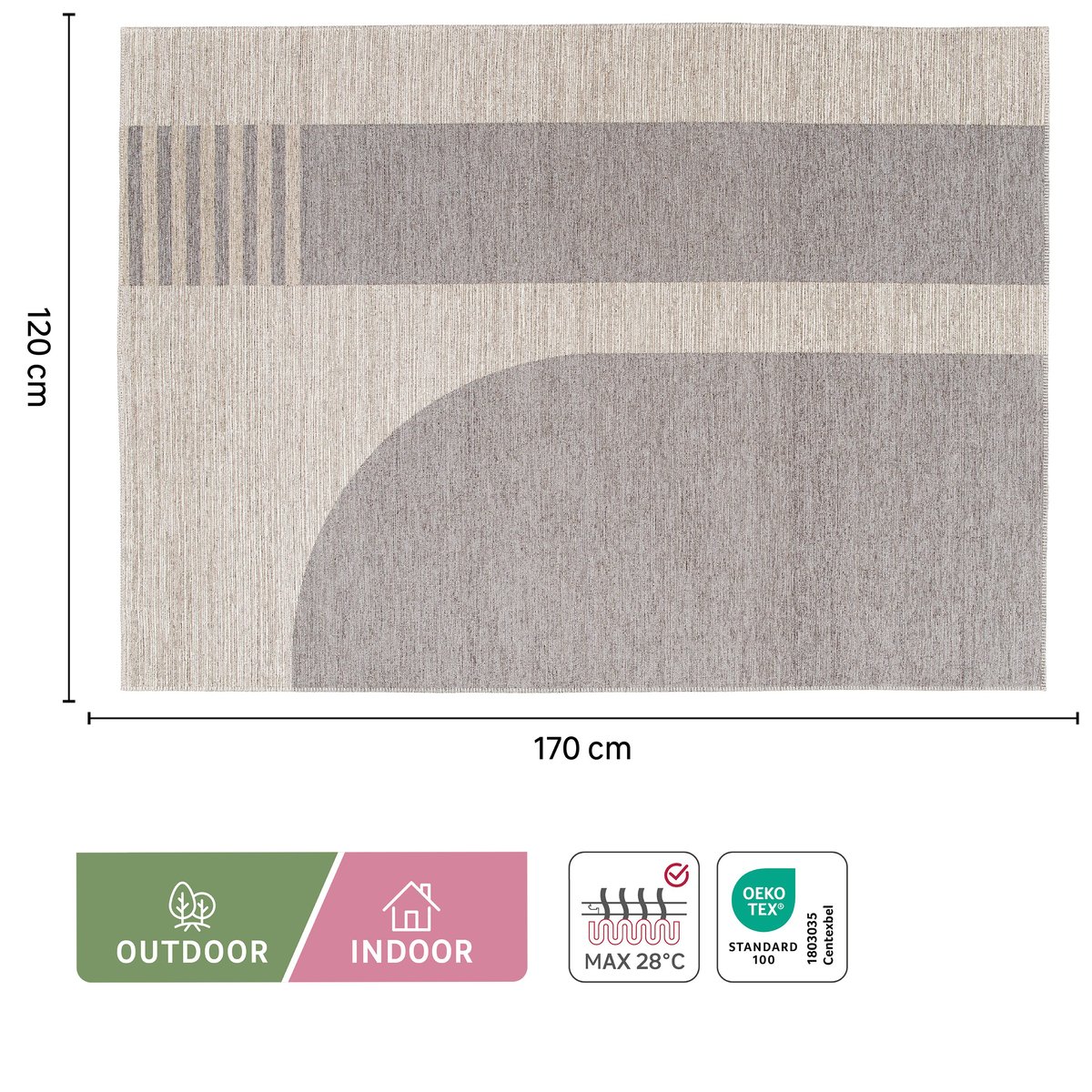 Tapis en polyester, URBANE gris, INSPIRE