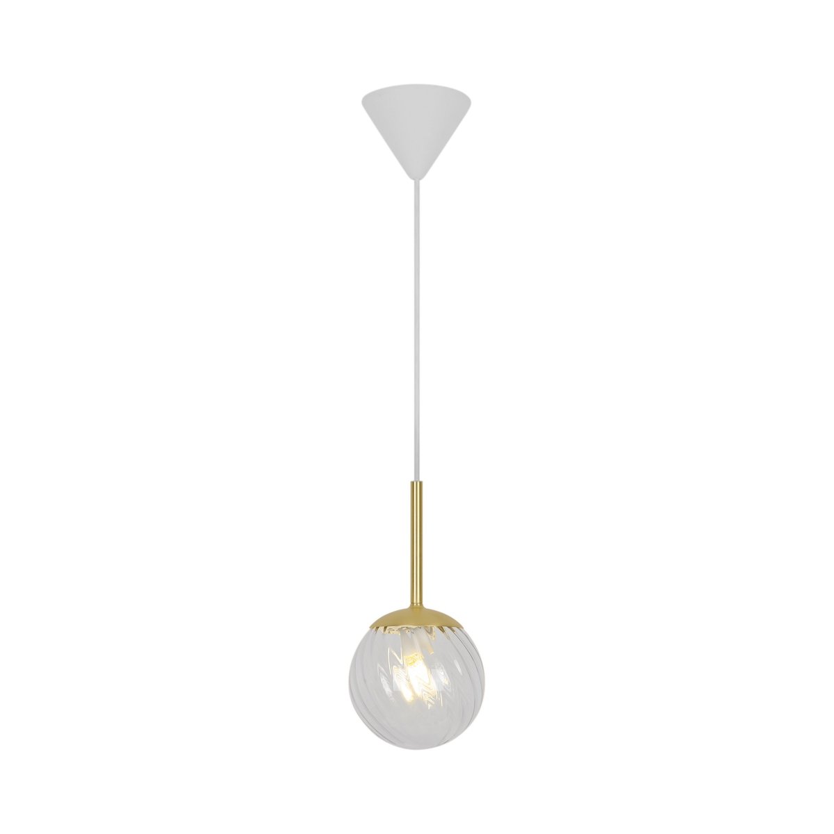 Suspension style art déco en verre tourbillon en métal, CHISELL doré, NORDLUX