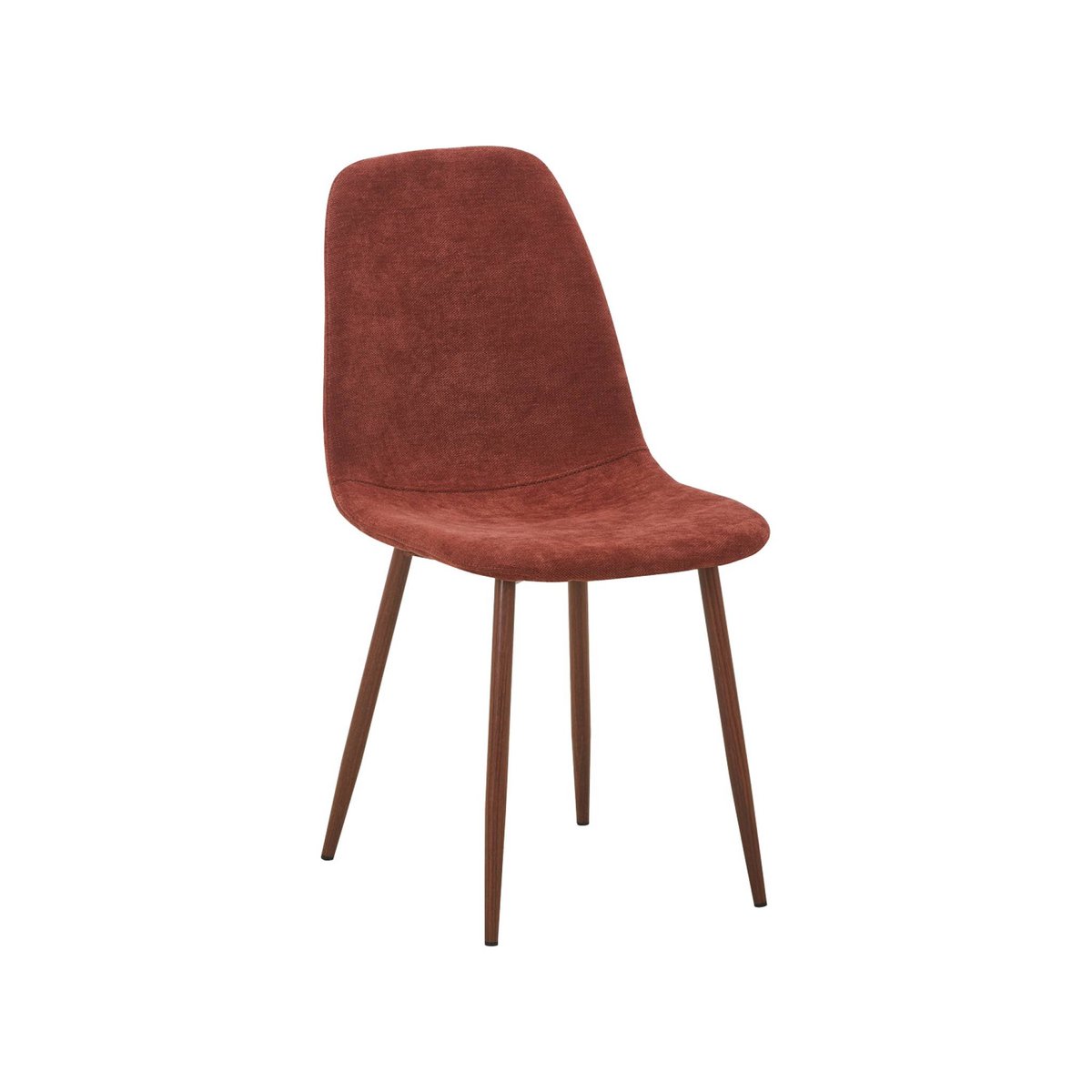 Chaise décor bois teinte noyer et tissu (lot de 4) VERA rouge, SWEEEK