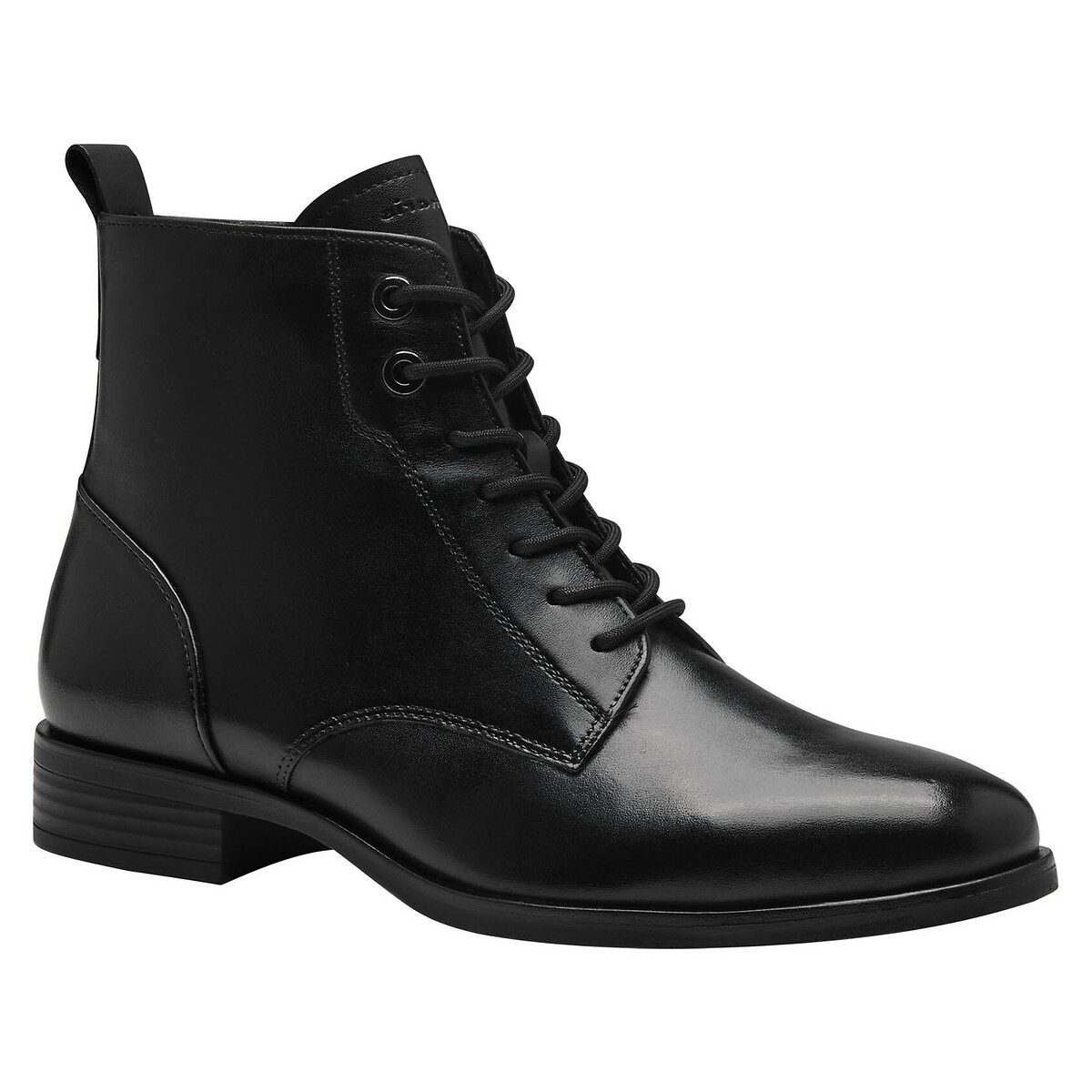 Lace-Up Ankle Boots in Leather black, TAMARIS