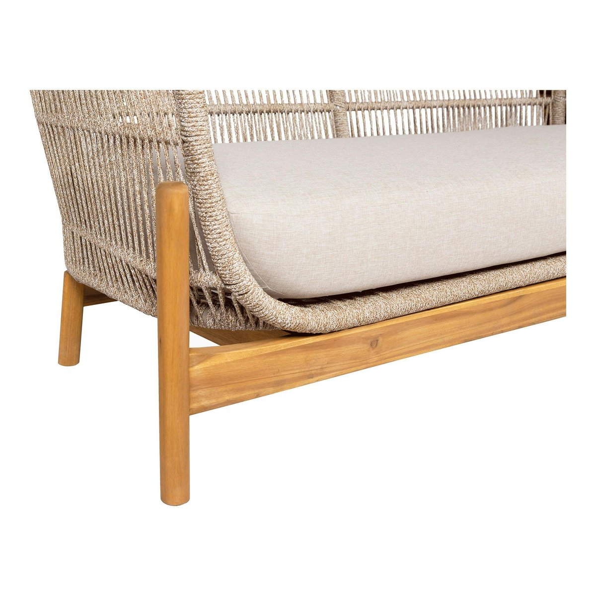 Canapé de jardin en bois d'acacia et corde IBIZA bois naturel, PIER IMPORT