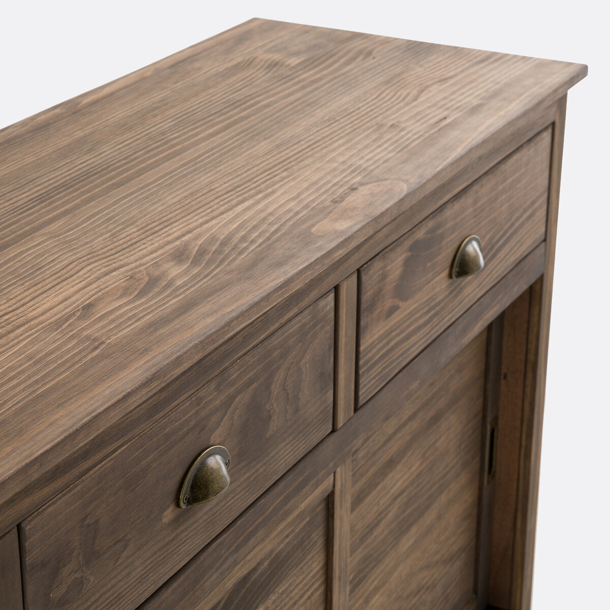 Aparador de 3 puertas y 3 cajones de pino macizo MDF Lunja encerado natural, LA REDOUTE INTERIEURS