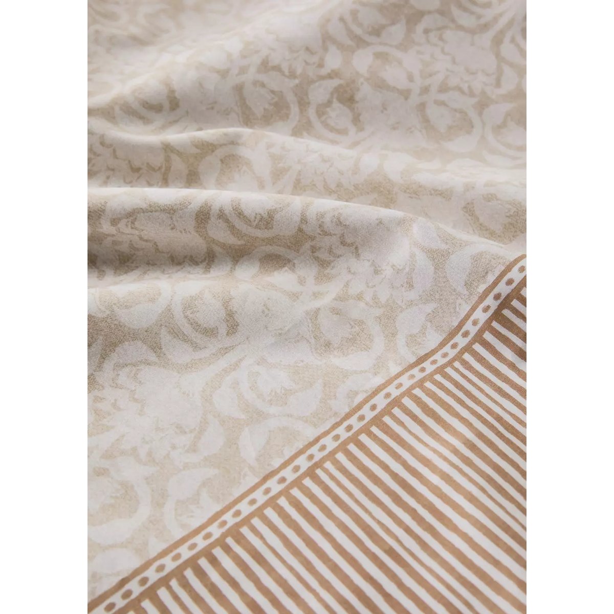 Housse de couette en coton avec bordure florale Lit 135/140 cm ocre, MANGO HOME