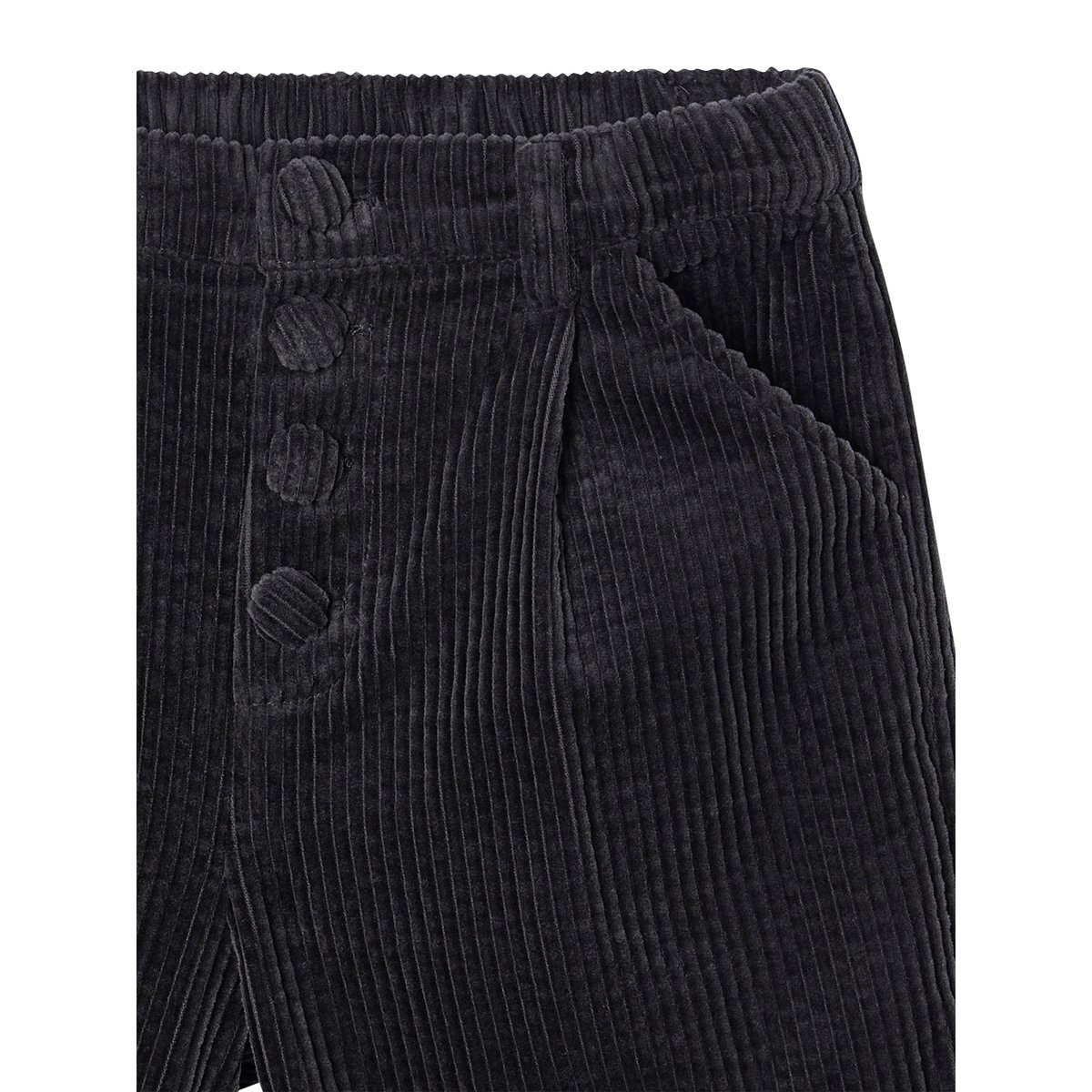 Short velours taille élastiquée boutons recouverts ATELIER anthracite, VERTBAUDET