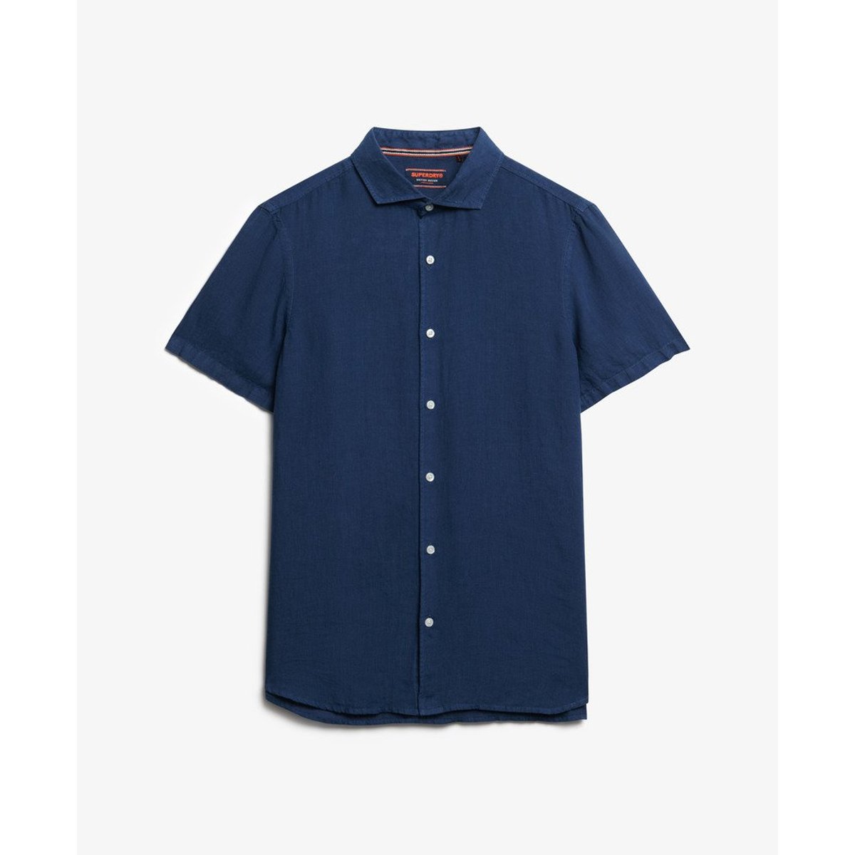 Chemise en lin à manches courtes Vacation bleu marine, SUPERDRY