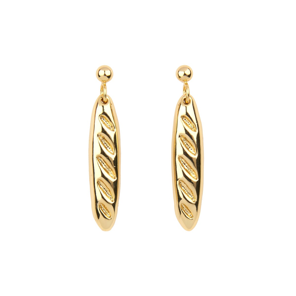Boucles d'oreilles BAGUETTE doré, COUCOU SUZETTE