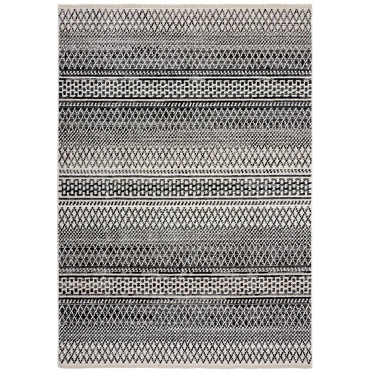 Tapis moderne tissé plat SANTIAGO noir, NOVATREND