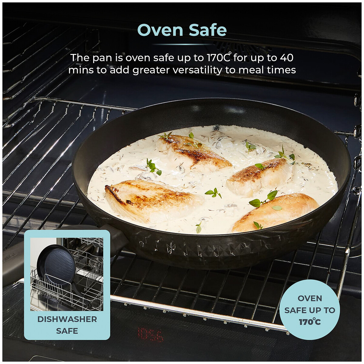 30cm Diamo Frying Pan with Black Diamond Coating black, TOWER