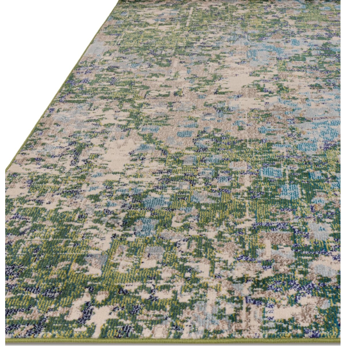 Tapis vert tissé plat moderne BOSCAGE vert, NOVATREND