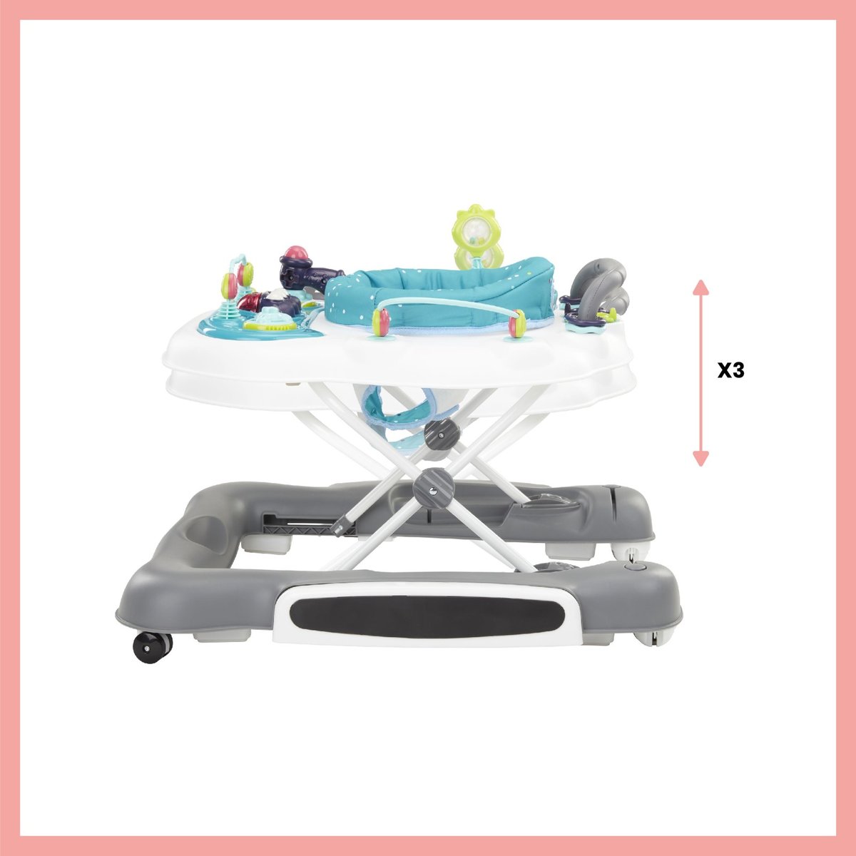 Trotteur Pousseur bébé 5 en 1 bleu, BABYMOOV