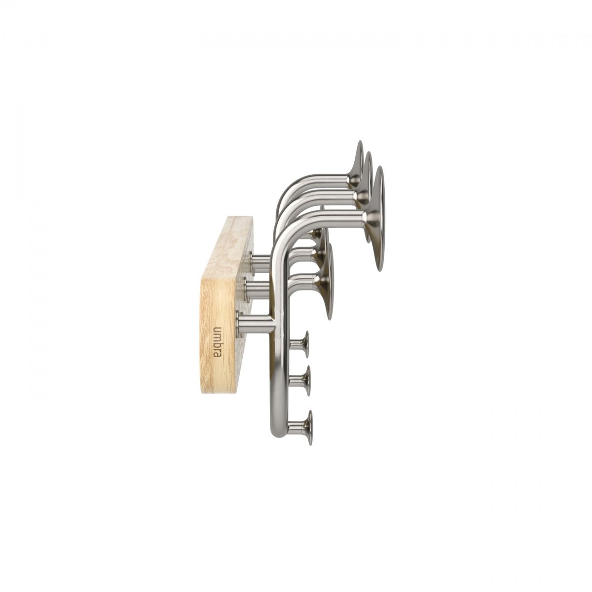 Portemanteau mural bois aluminium MELODY bois clair, UMBRA