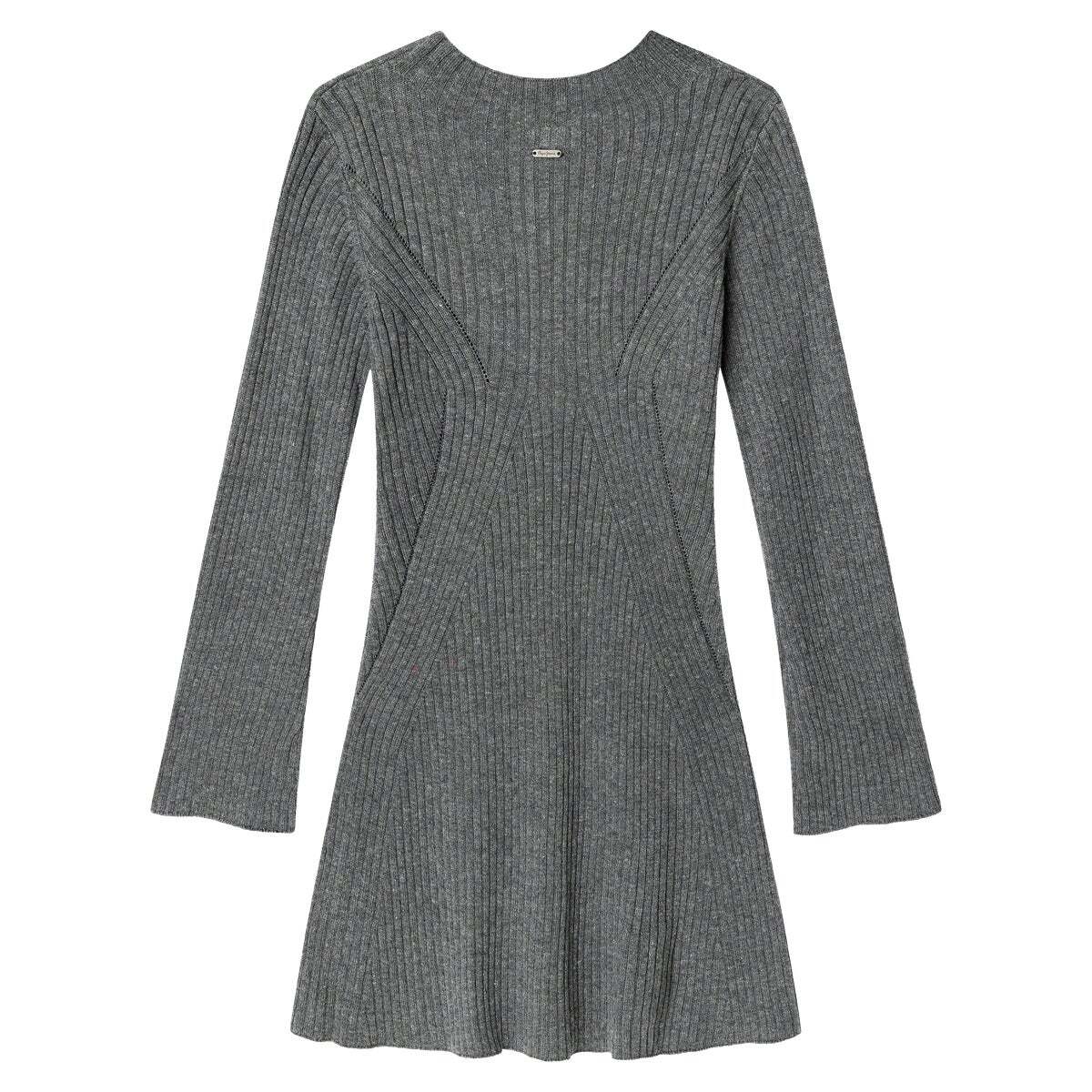 Robe Courte En Maille Côtelée gris charbon, PEPE JEANS