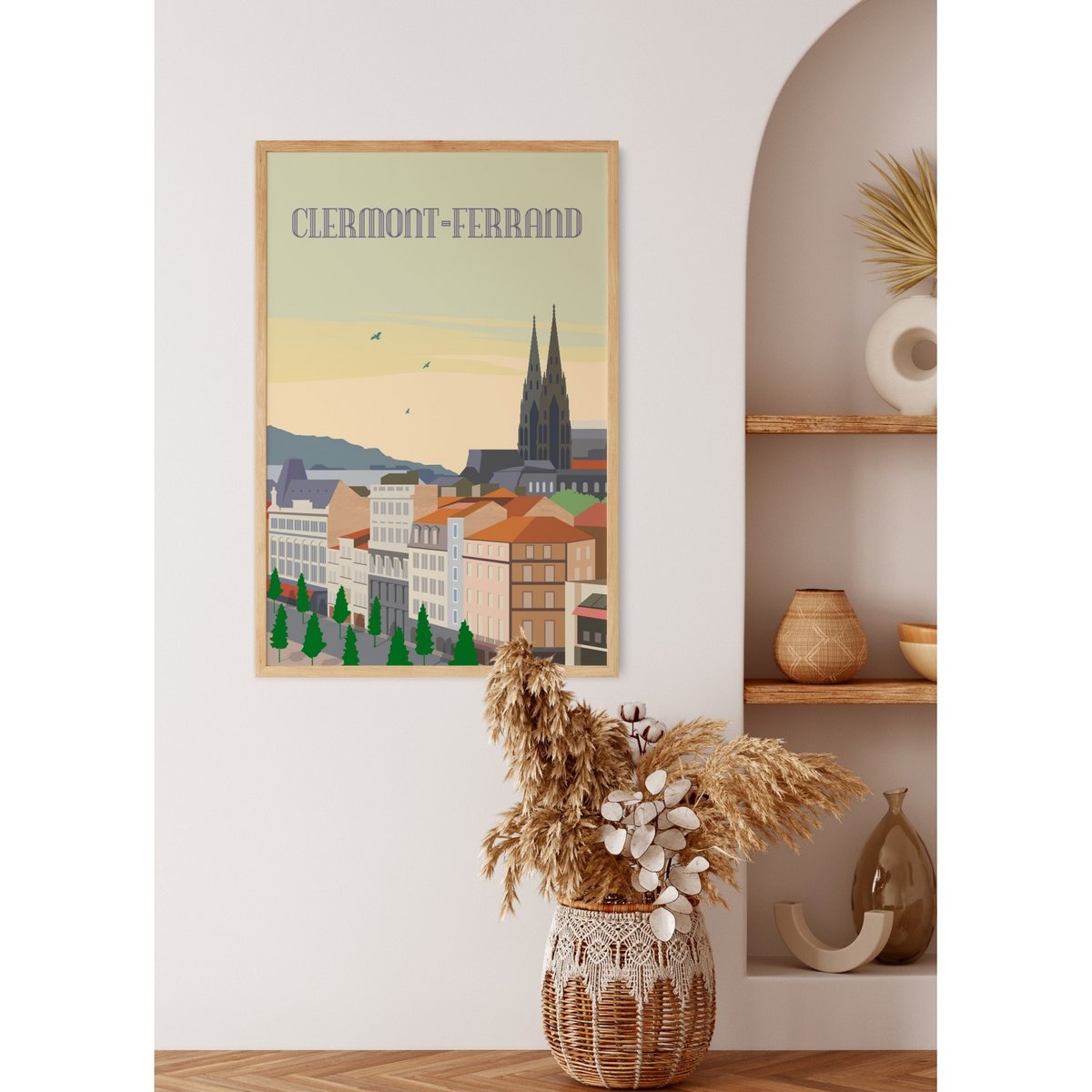 Affiche ville Clermont Ferrand 2 blanc, L'AFFICHERIE
