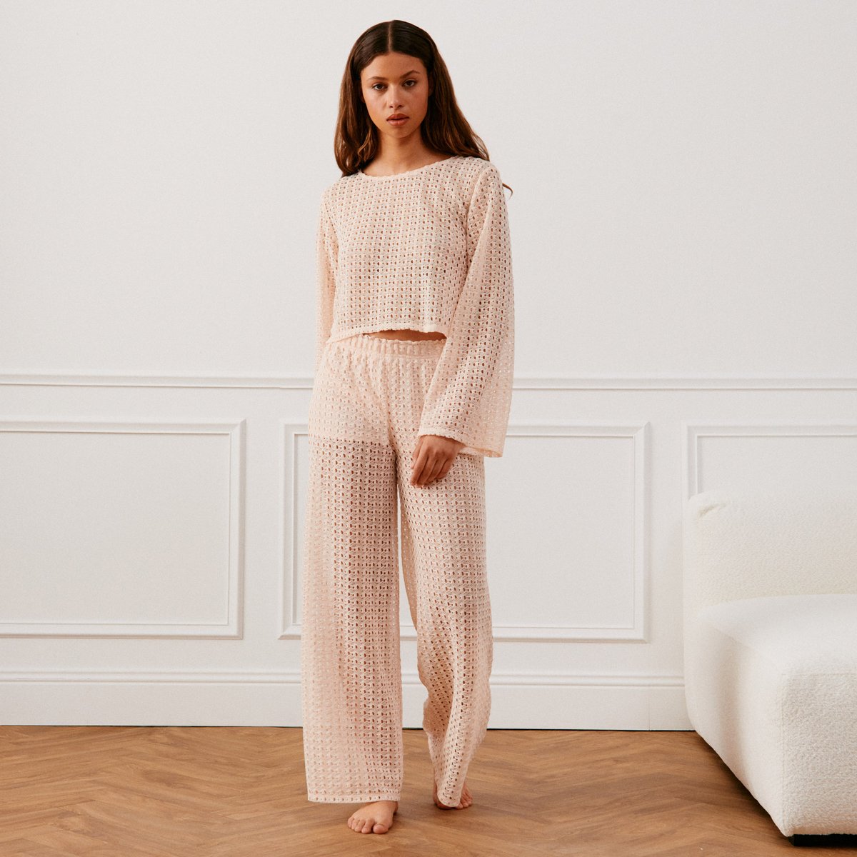 Pantalon en crochet DYELIVIALIZ blush, UNDIZ