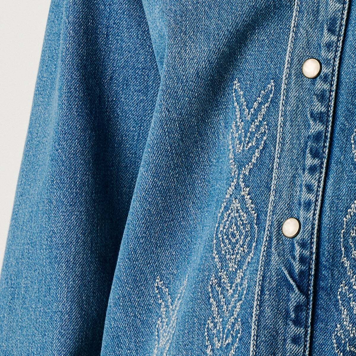 Surchemise En Denim Brodée 11.5oz blue rigid denim, PEPE JEANS