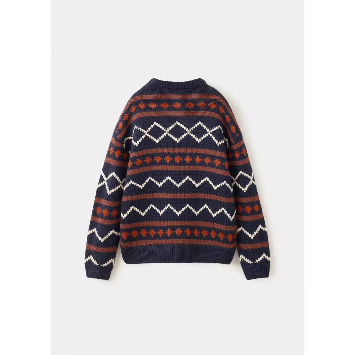 Pull en maille frise bleu marine, MANGO KIDS
