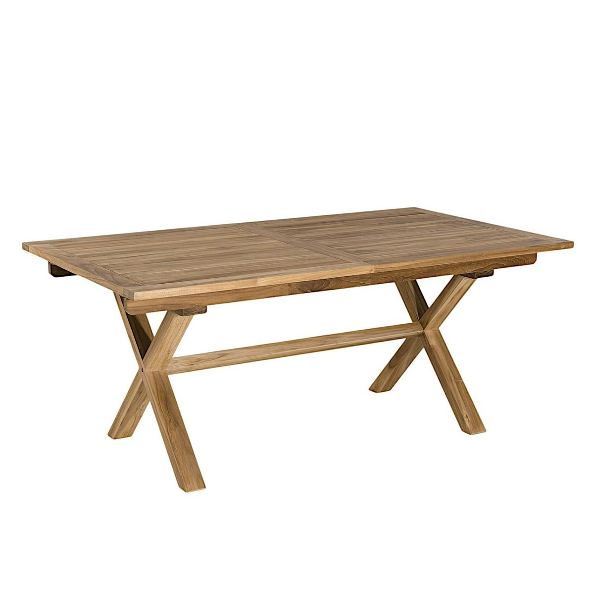 Table de jardin extensible rectangulaire tréteaux en bois de teck massif 180/240x100cm SUMMER 10 personnes bois naturel, PIER IMPORT