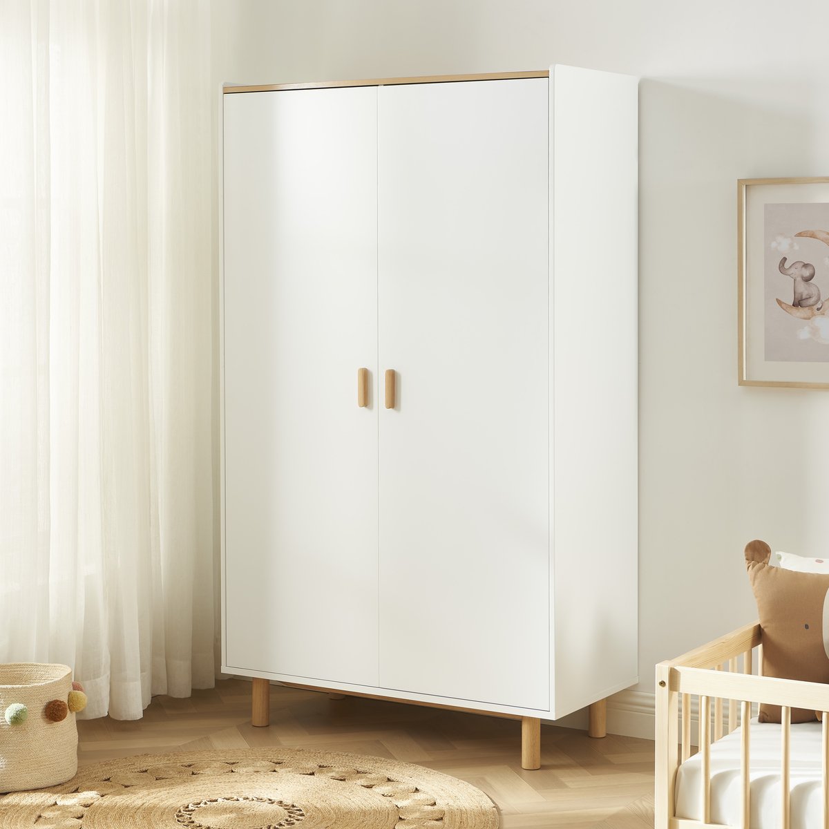 Armoire enfant 2 portes  AURA blanc, BAÏTA