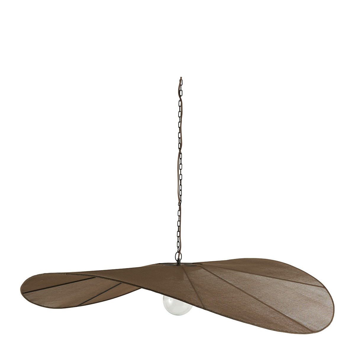 Suspension tissage et métal dia 120x22 marron, BLANC D’IVOIRE