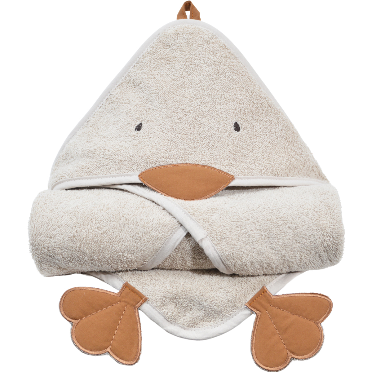 Cape de bain coton bio NILS sable, LITTLE CREVETTE