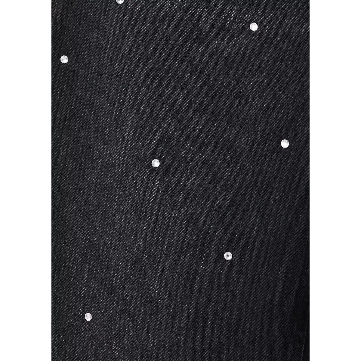 Jean style jupe-culotte strass black denim, MANGO KIDS