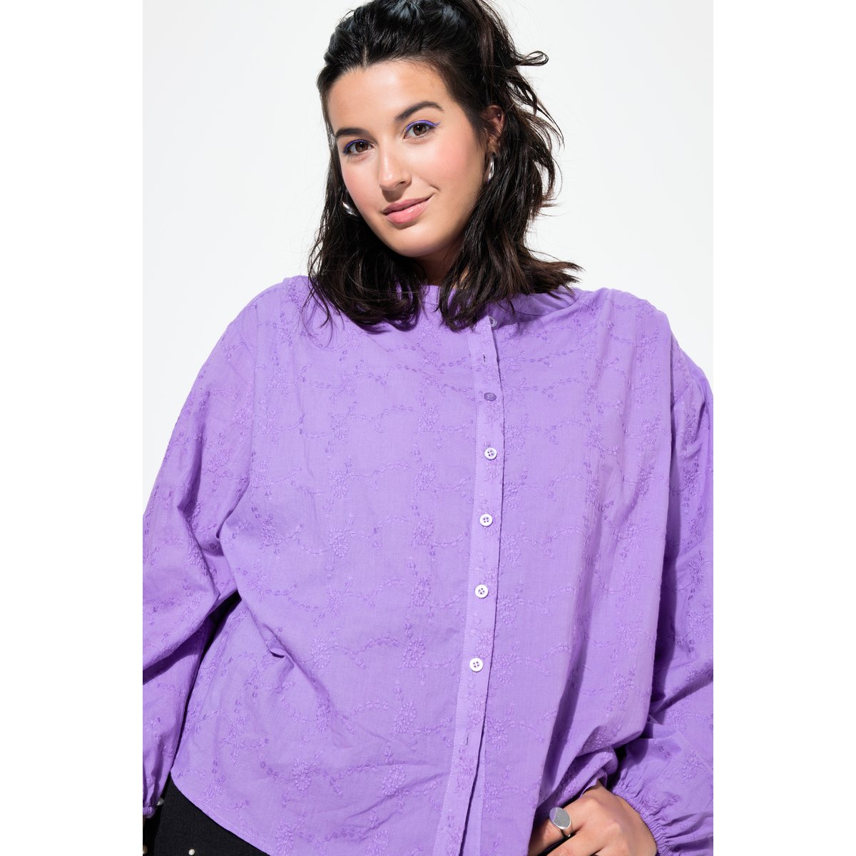 Blouse oversize à manches longues ballon violet, STUDIO UNTOLD