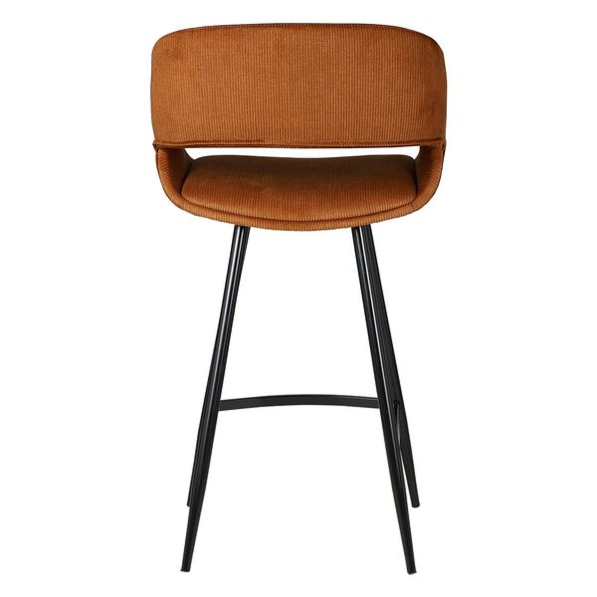 Chaise snack velours côtelé vert foncé cognac, ZAGO
