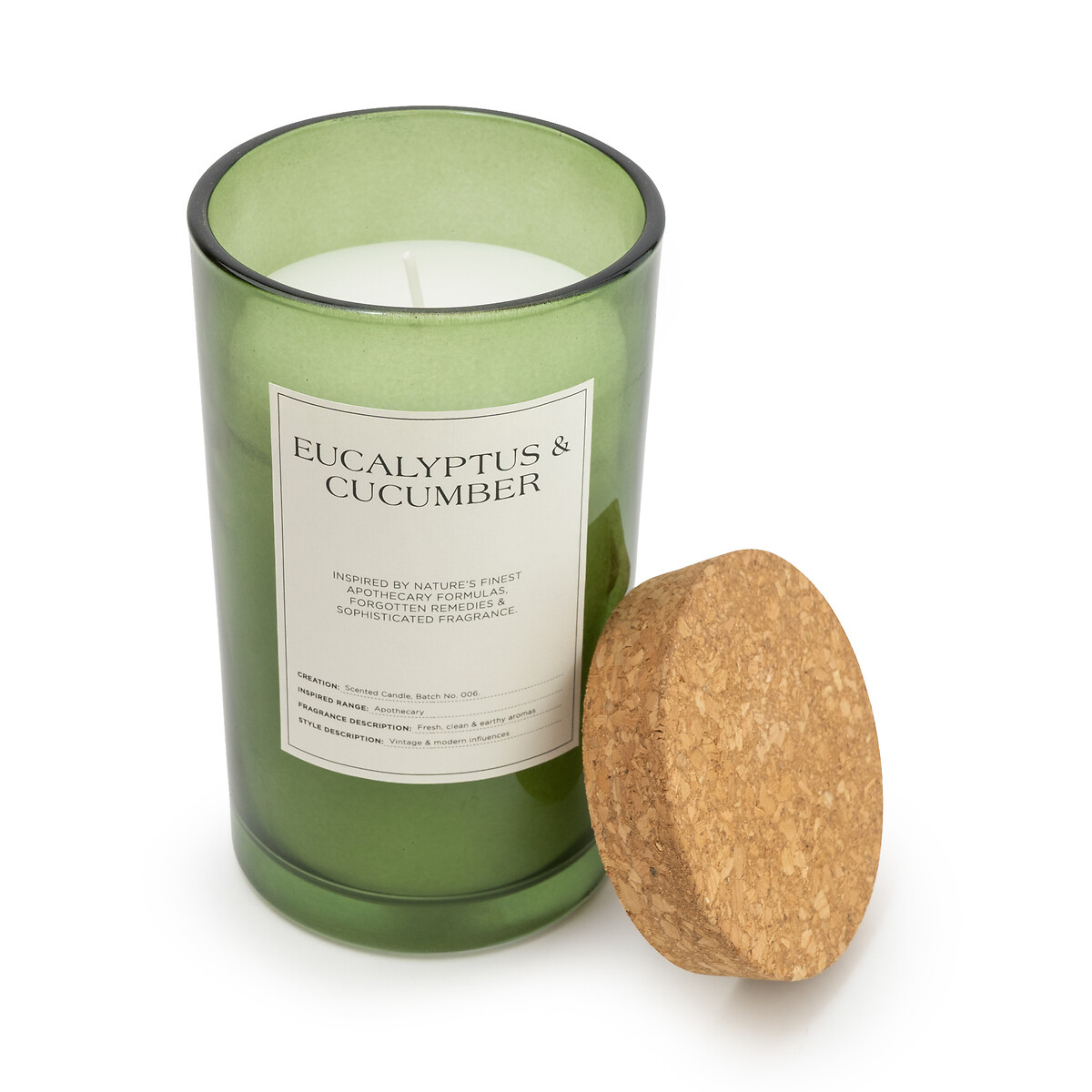 Apothecary Eucalyptus & Cucumber Jar Candle green, SO'HOME