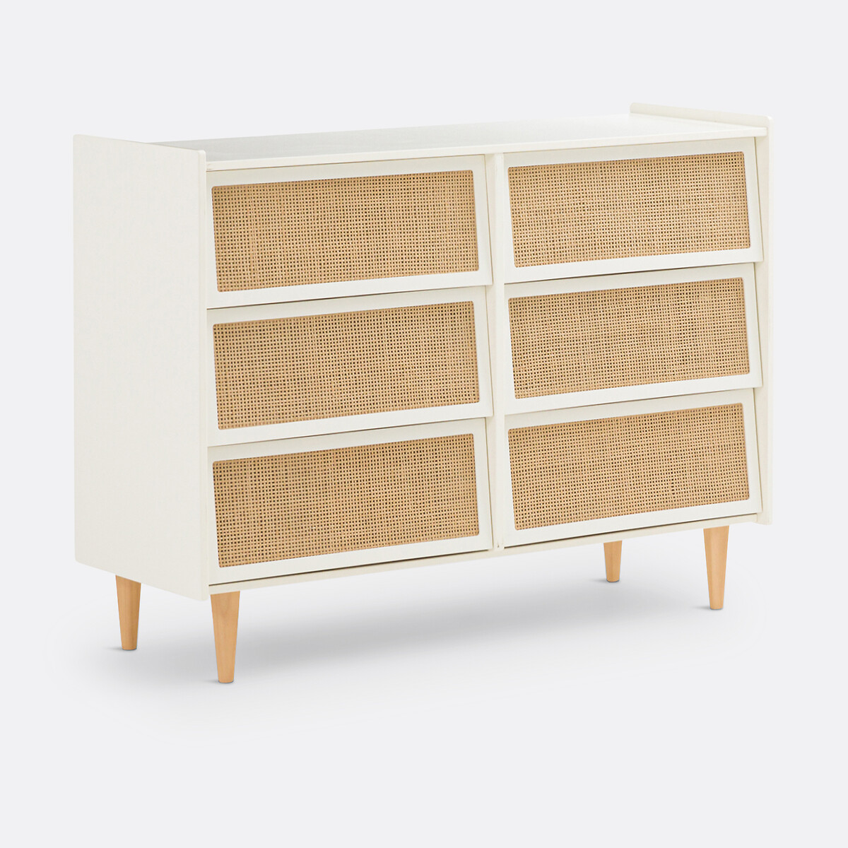 Commode 6 tiroirs en cannage, Kaya blanc cassé, LA REDOUTE INTERIEURS
