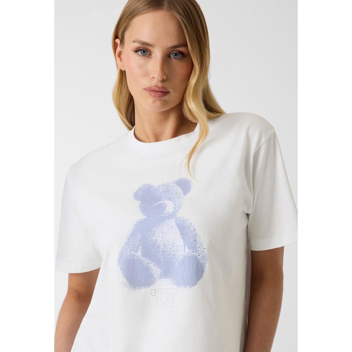 T-Shirt Avec Strass blanc, GUESS