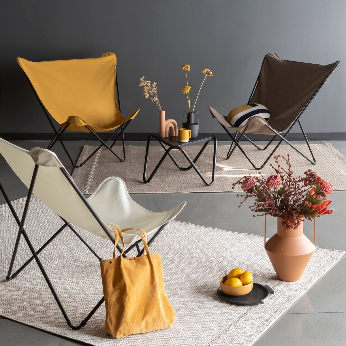 Fauteuil papillon grande largeur - POP UP XL marron gres, LAFUMA MOBILIER