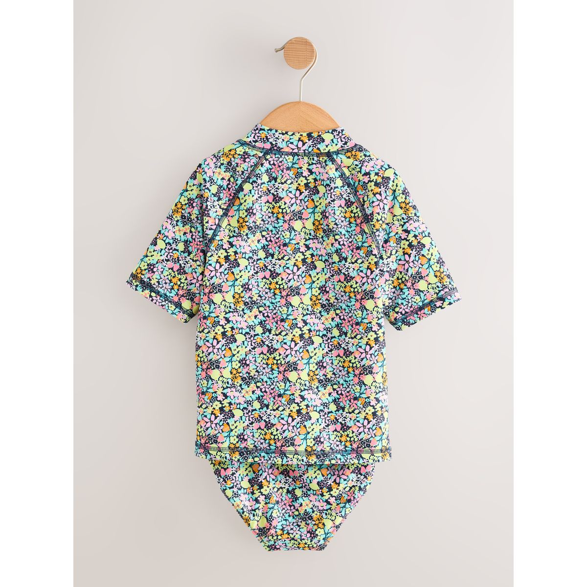 Bikini, débardeur de bain et chouchou noir imprimé fleuri, NEXT