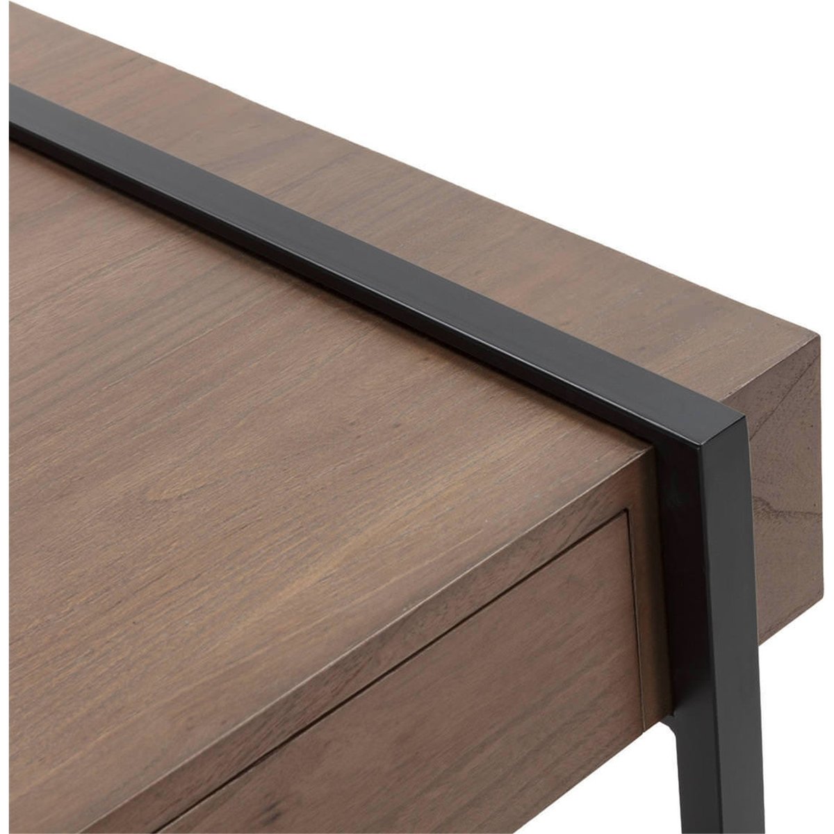 Bureau en bois d'orme et métal noir mat et noyer, RECOLLECTION