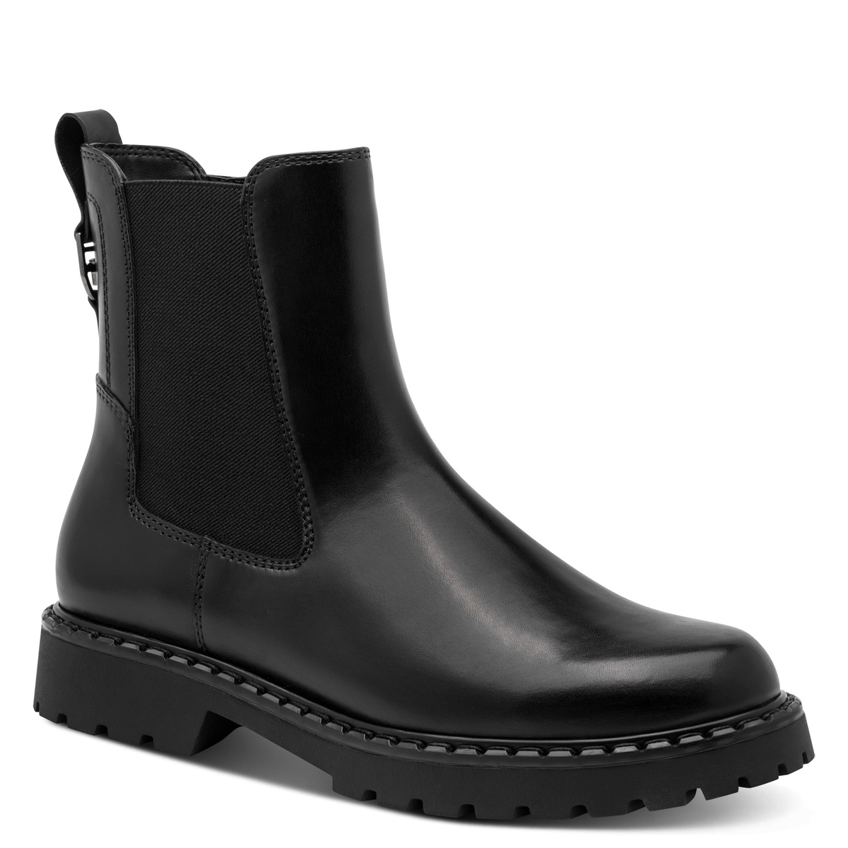 Bottine Chelsea en cuir noir, TAMARIS