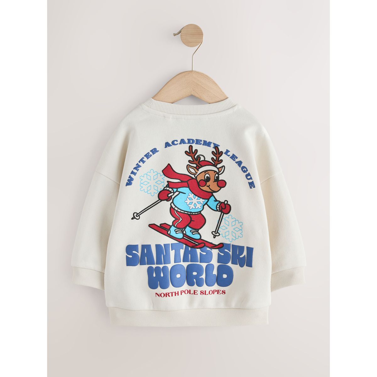Sweat ras du cou avec motif au dos renne blanc écru, NEXT