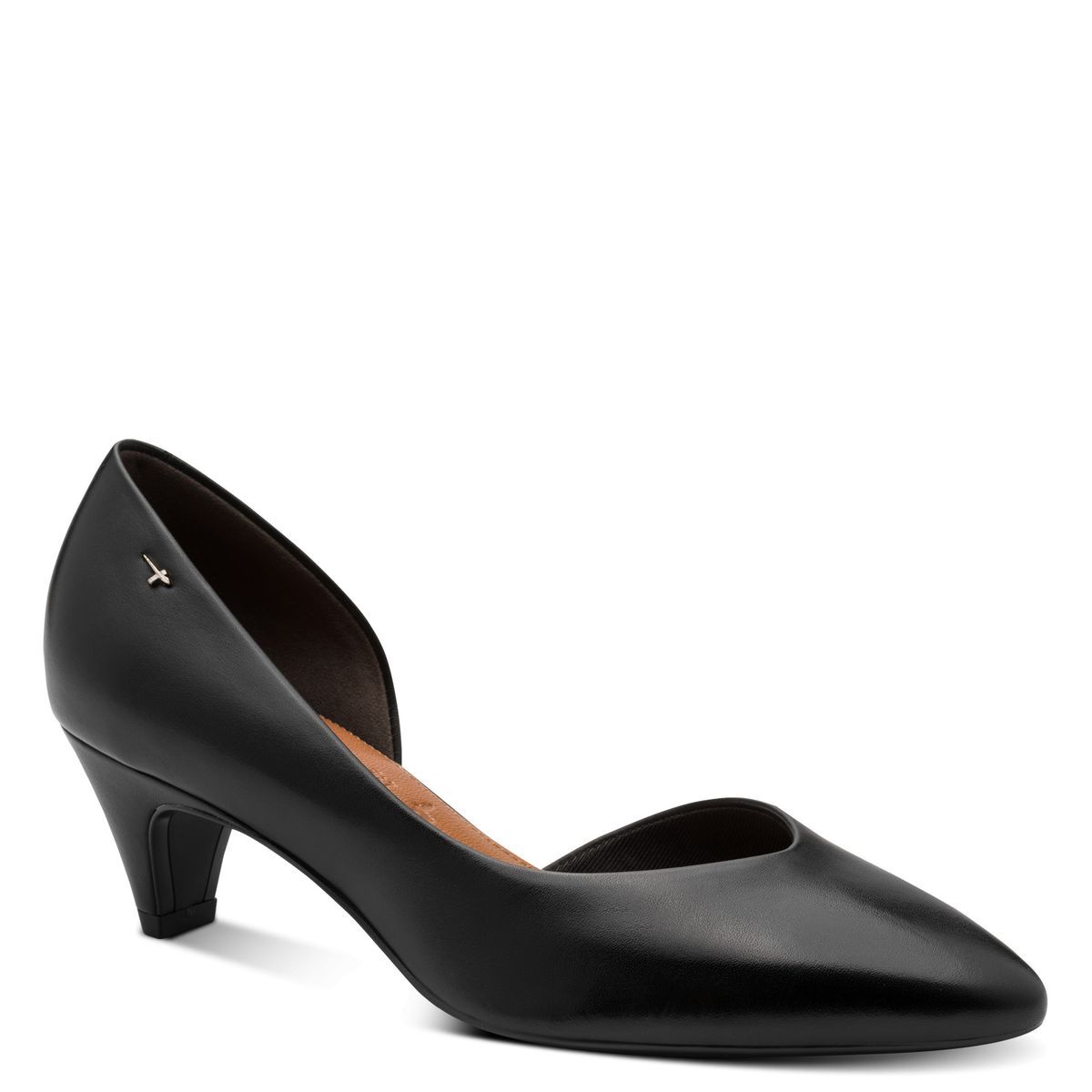 Escarpin en cuir noir, TAMARIS