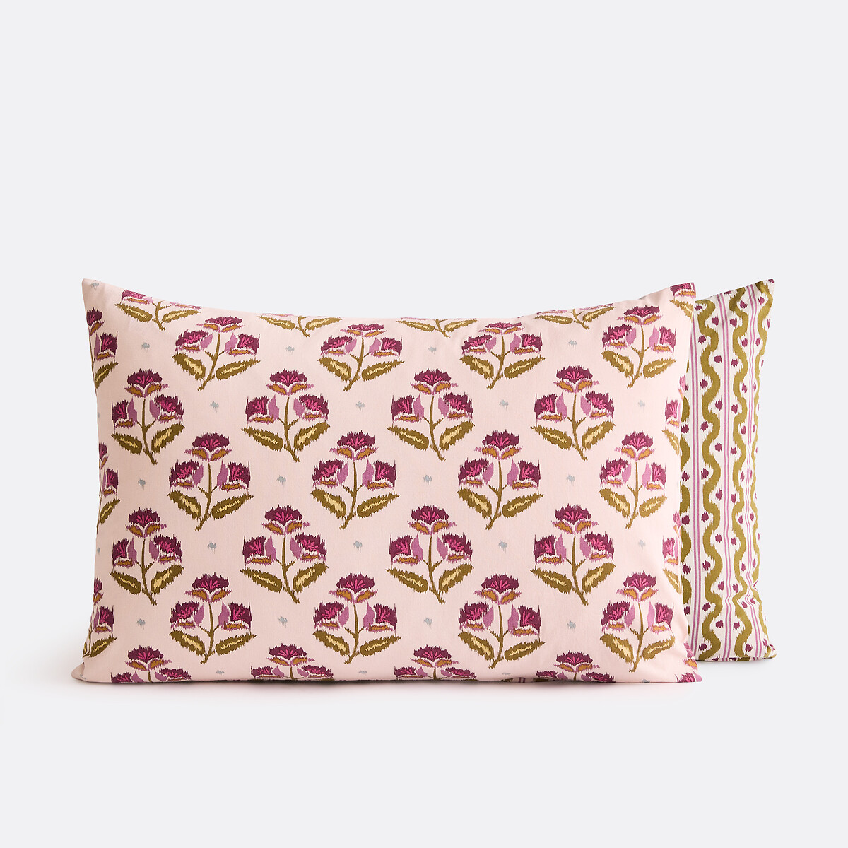 Fronha de almofada em algodão lavado, estampado com flores, ANTES estampado ikat, LA REDOUTE INTERIEURS