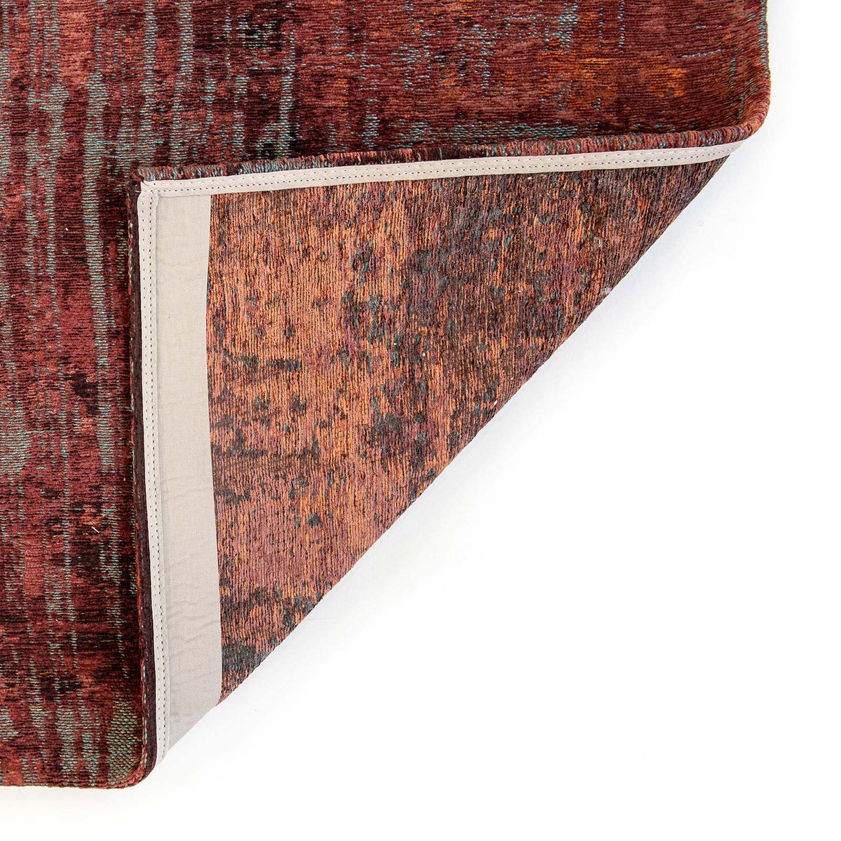 Tapis intérieur/extérieur tissé plat CLARENCE rouge, NOVATREND