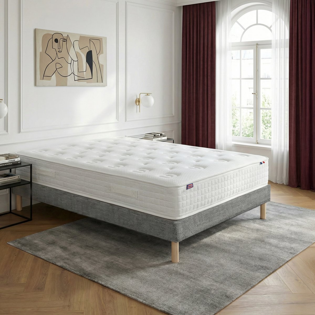 Ensemble lit - Matelas + sommier - Gris PLÉNITUDE gris foncé, DODO