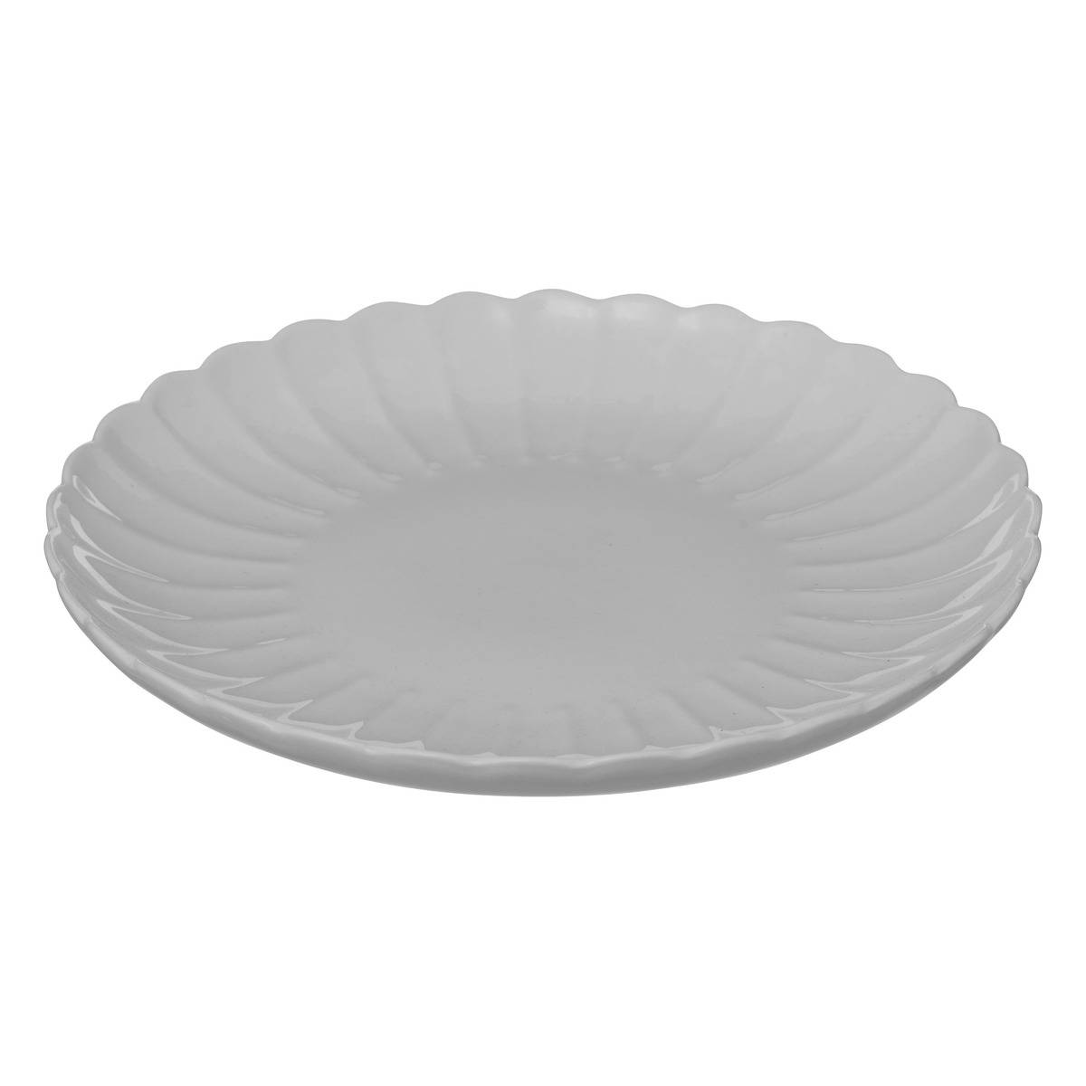 Lot de 6 assiettes à dessert en porcelaine ROMY blanc, SECRET DE GOURMET